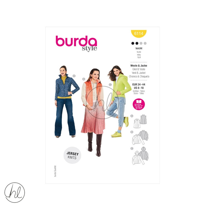 BURDA PATTERN  6114 YELLOW US 8-18