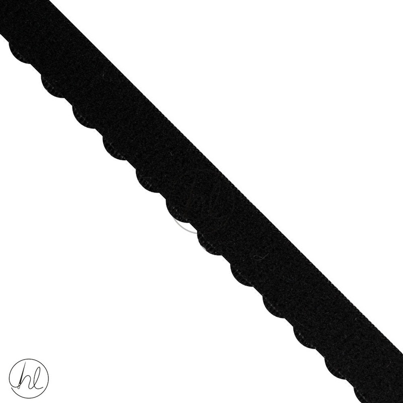 ELASTIC SCALLOP EDGE P/METER BLACK 034-011 10MM