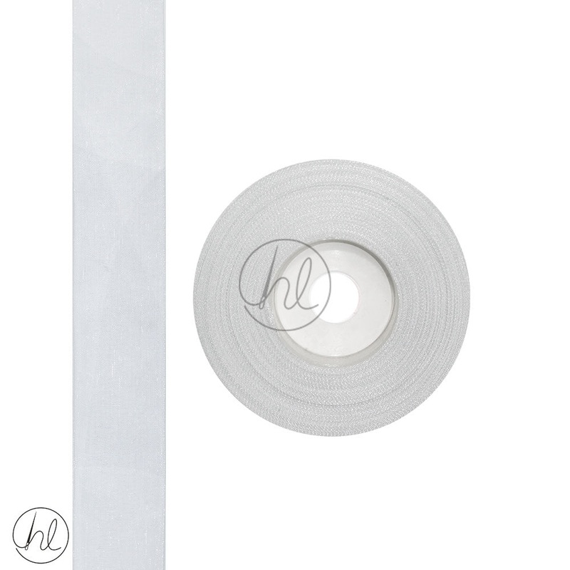 RIBBON ORGANZA WHITE 25MM 20M PER ROLL