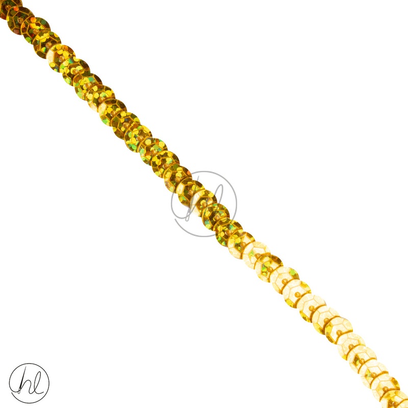SEQUINS TEXTURED GLITTER GOLD 6MM WIDE P/METER