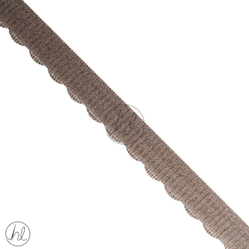 ELASTIC SCALLOP EDGE P/METER LIGHT GREY 034-011 (10MM)