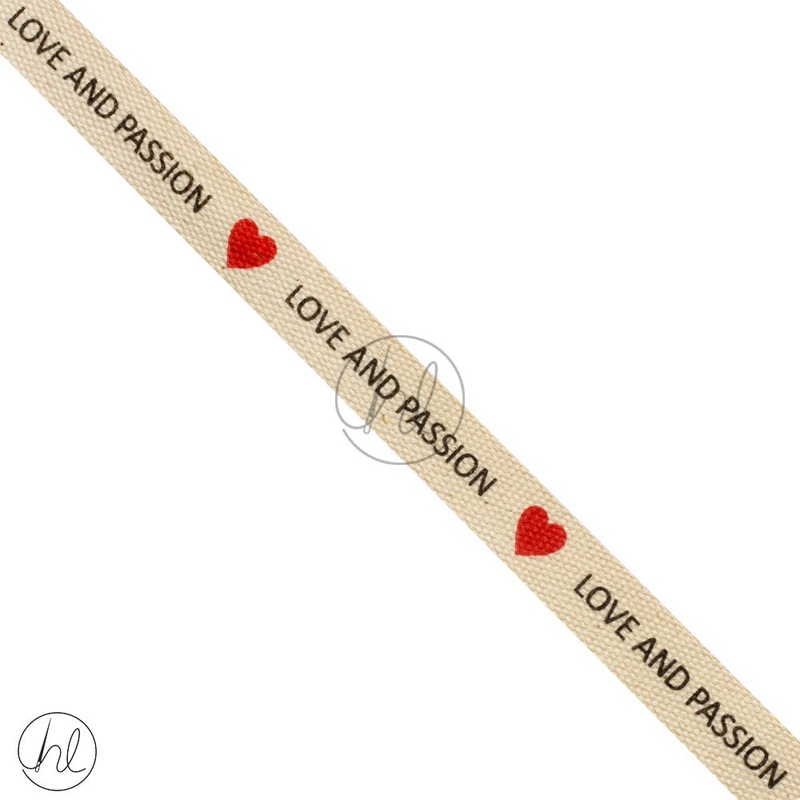 FRENCH COTTON RIBBON PASSION 15MM FC15 PER M