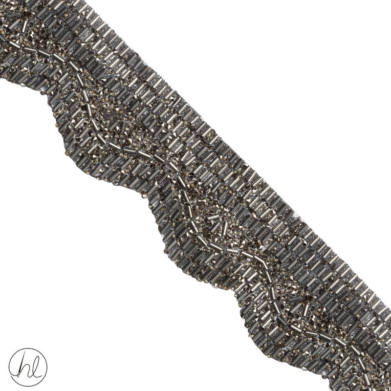 IRON ON BRAID CHARCOAL 48MM PER M