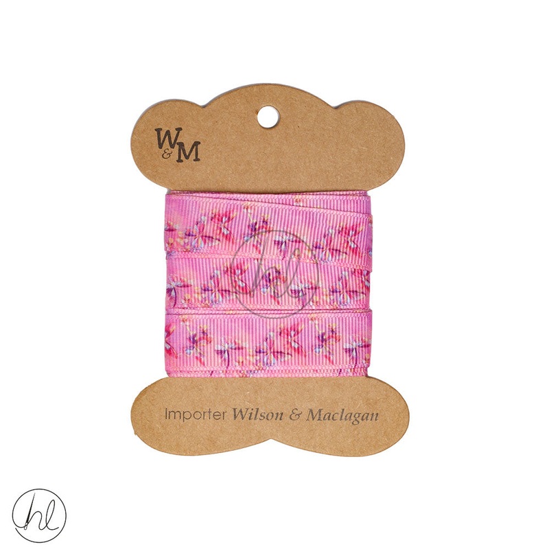 RIBBON BUTTERFLY PINK CB3411 2M PER PACK