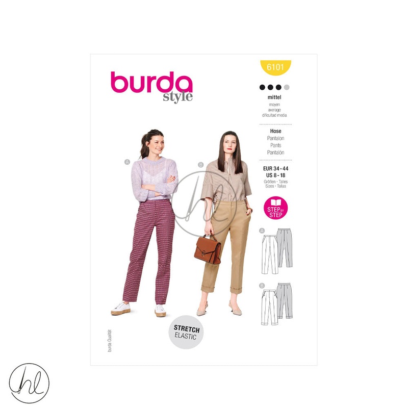 BURDA PATTERN  6101 YELLOW US 8-18