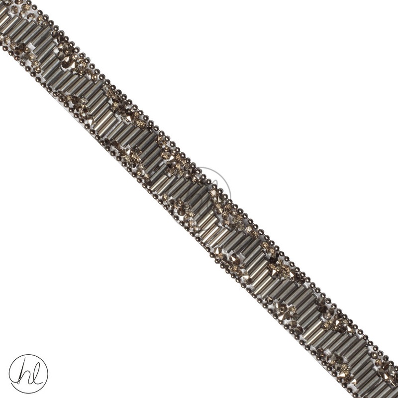 IRON ON BRAID CHARCOAL 15MM PER M