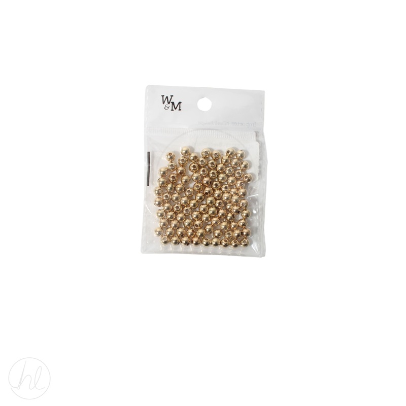 BEADS ROUND 6MM GOLD FREE 1