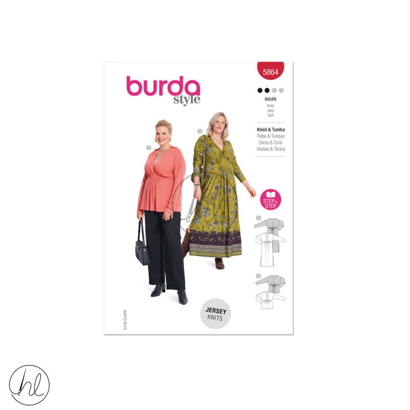 BURDA DRESS RED 5864