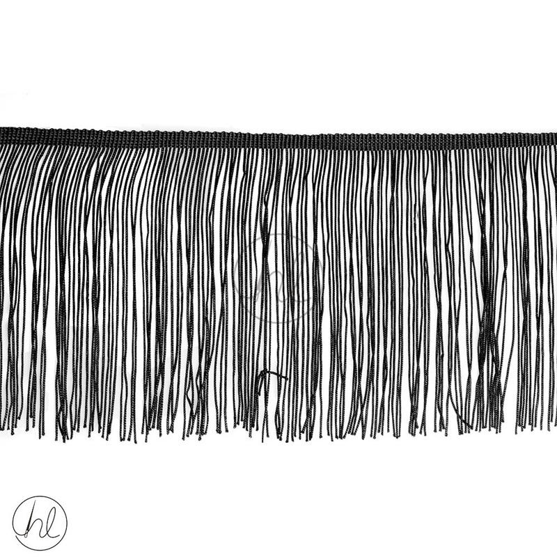 DRESS FRINGE BLACK 14CM PER M