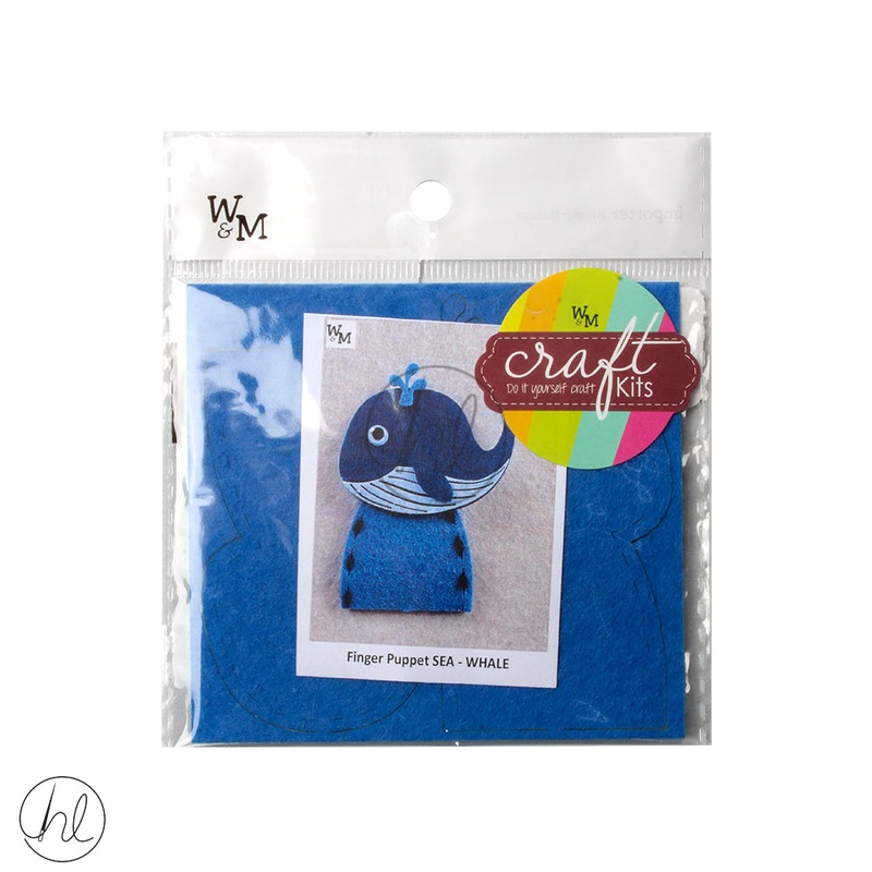 FELT CRAFT KIT PUPPET FINGET WHALE 118 CB3638