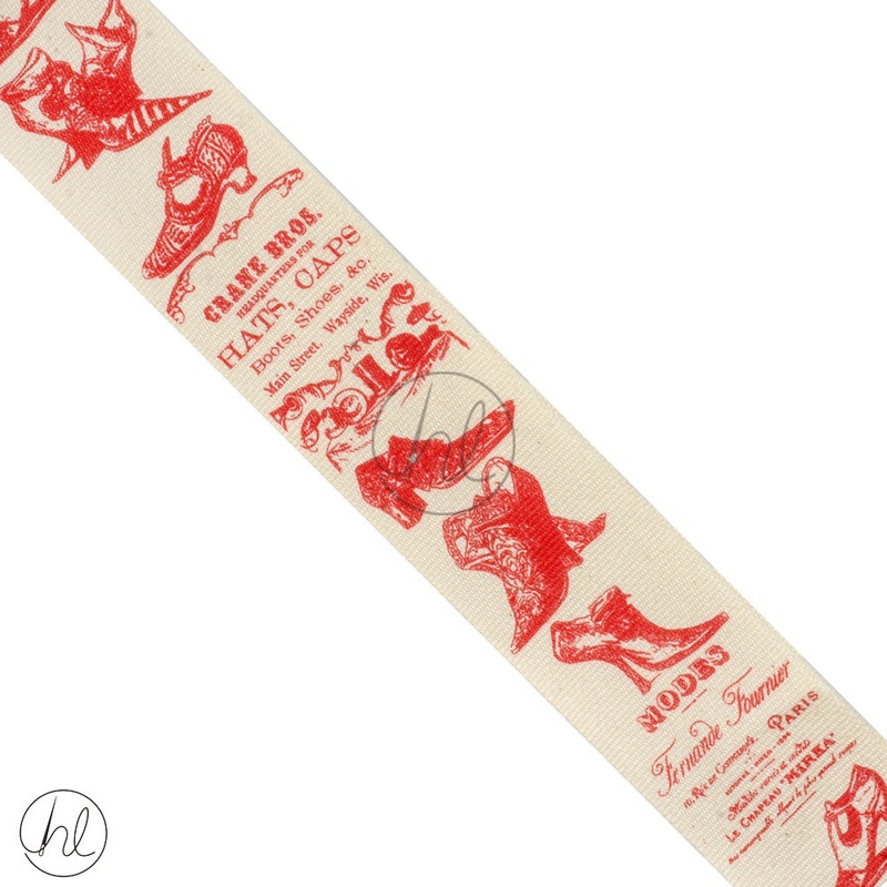 FRENCH COTTON RIBBON VINTAGE 40MM FC40 PER M