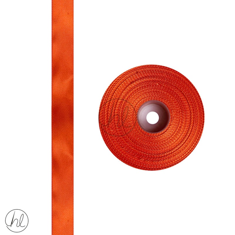 SATIN RIBBONS BURNT ORANGE 25MM PER ROLL