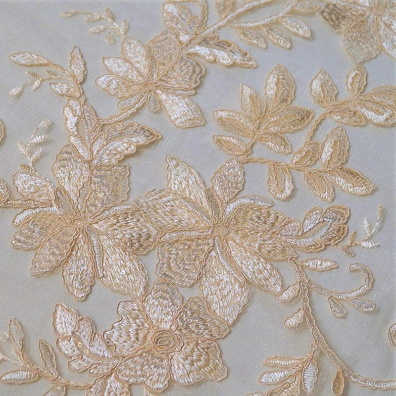 Claire Lace Wholesale Fabric in Champagne