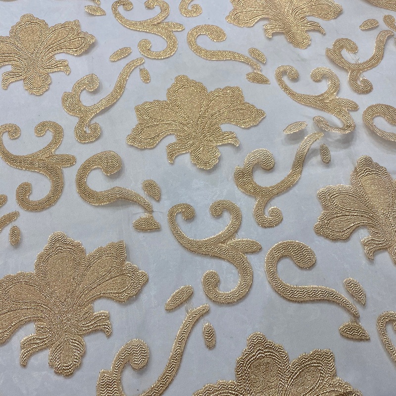 Fleur De Lis Wholesale Fabric in Gold