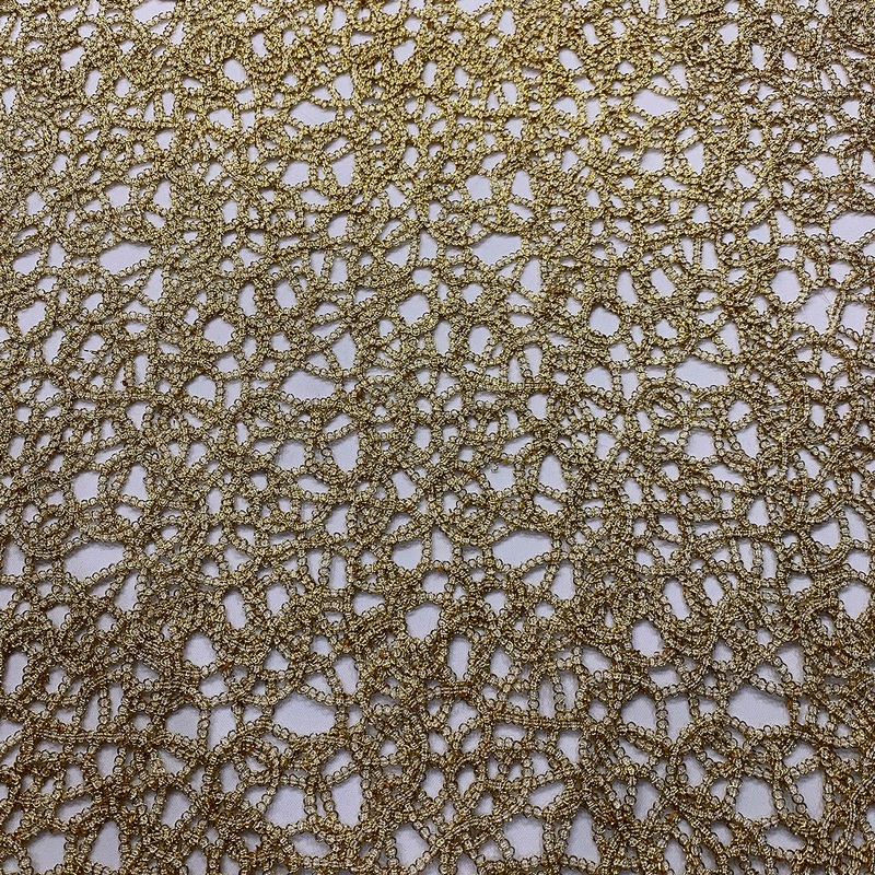 Swirl Chain Lace Wholesale Fabric in Gold