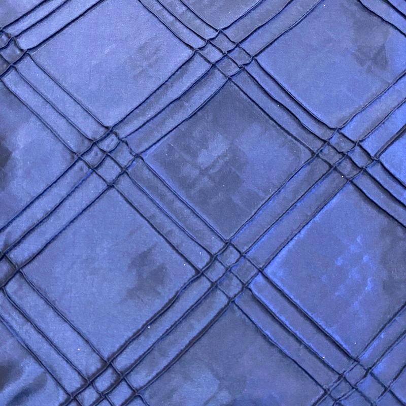Triple Pleat Pintuck Wholesale Fabric in Navy