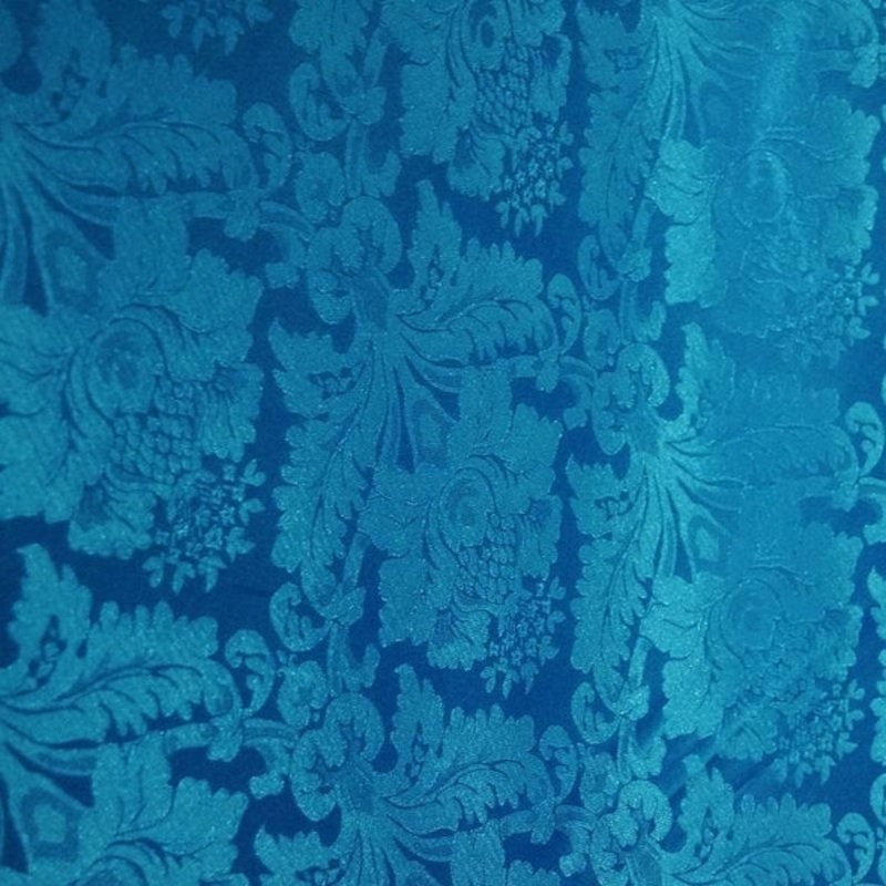 Damask Poly Wholesale Fabric in Turquoise 1140