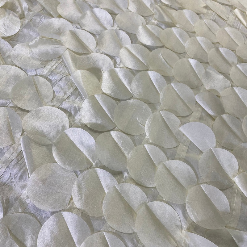 Funzie (Circle Hanging) Taffeta Wholesale Fabric in Ivory