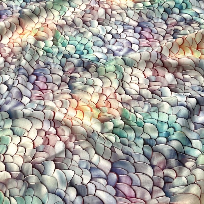 Mermaid (Poly Print) Wholesale Fabric in Pearl