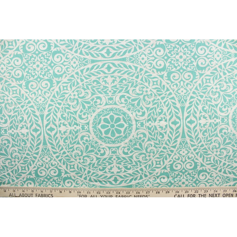 Richloom Tienchi Fabric in Turquoise