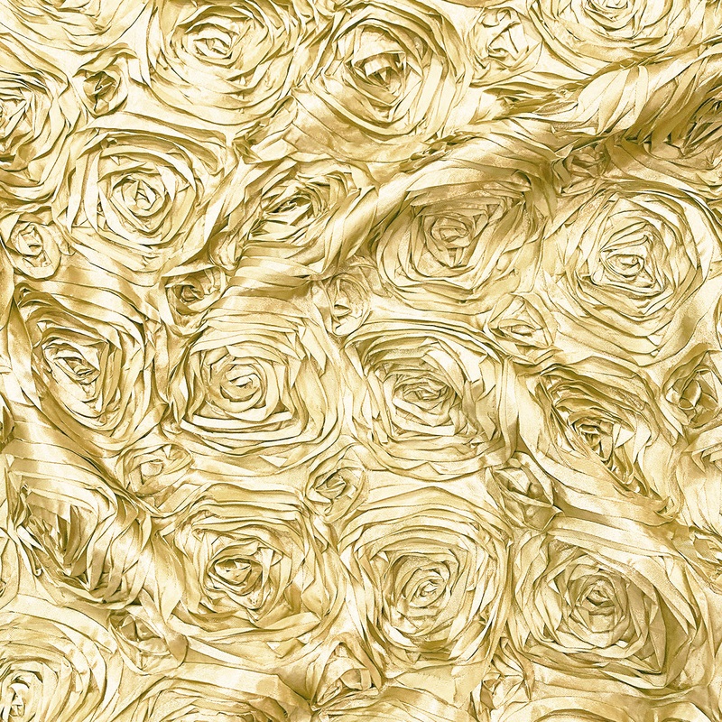 Rose Satin (3D) Wholesale Fabric in Gold