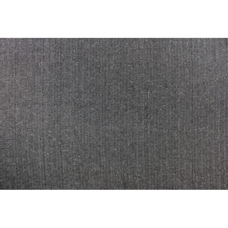 Wool Herringbone Fabric in Charcoal