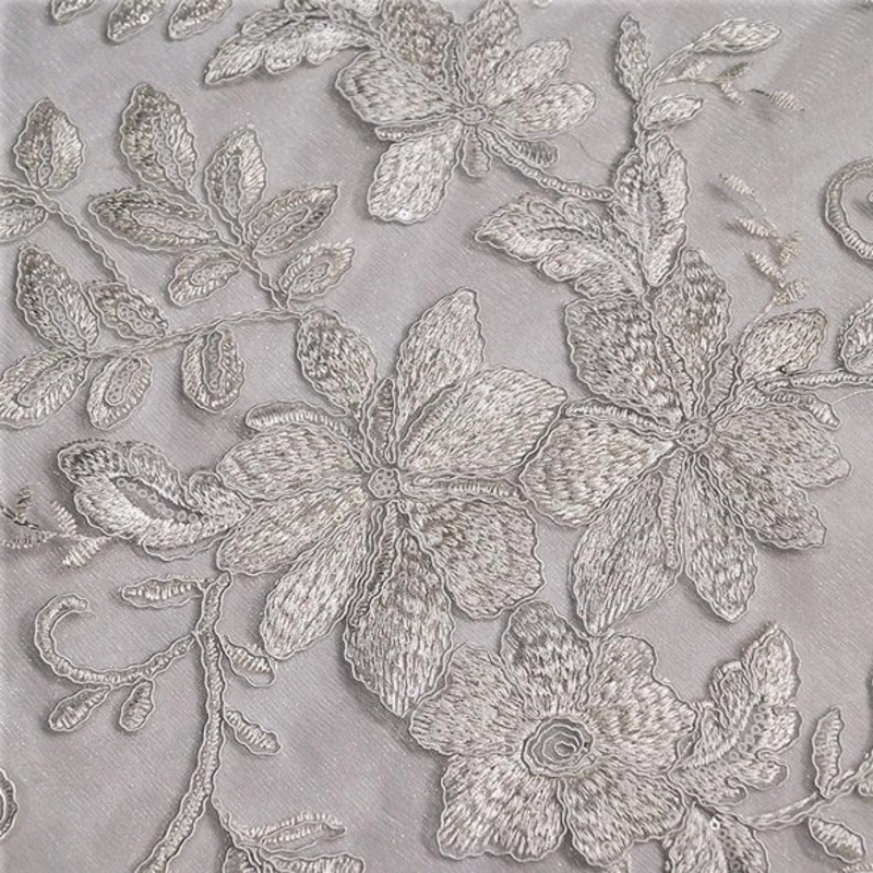 Claire Lace Wholesale Fabric in White and White