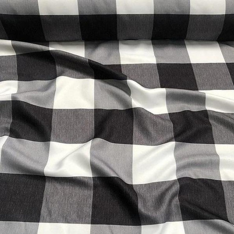 Hampton Checker (Poly Print) Wholesale Fabric in Black