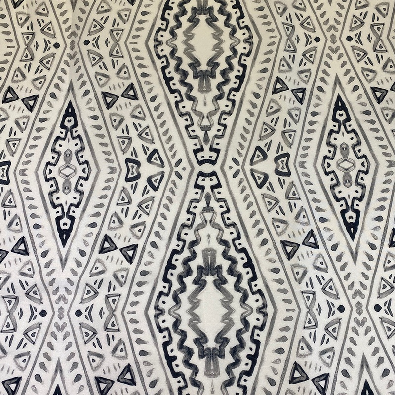 Aztec Print (Dupioni) Wholesale Fabric in Steel Blue