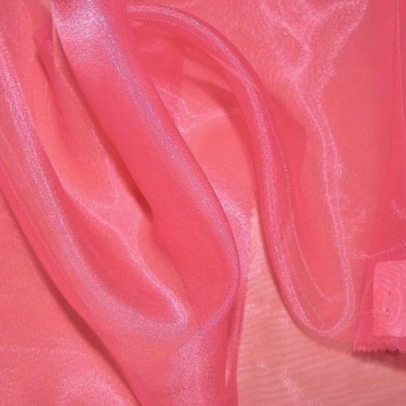 Crystal Organza Wholesale Fabric in Coral D 551