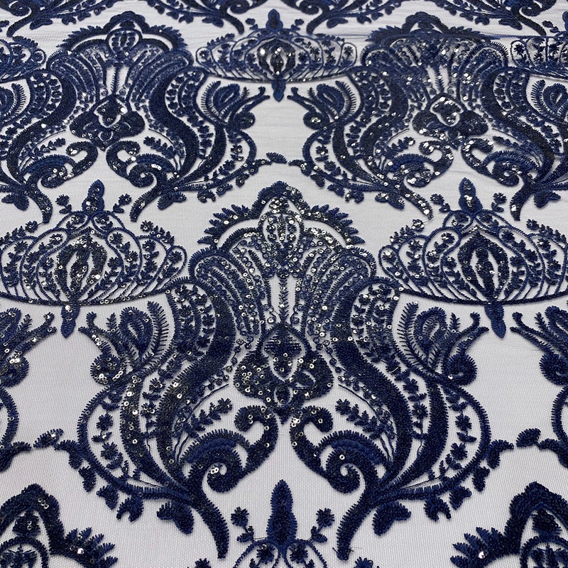 Princess Lace Wholesale Fabric in Navy