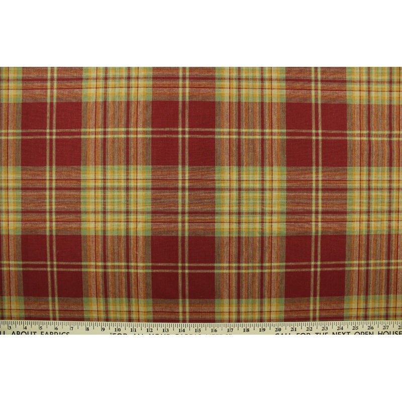Richloom Belinda Plaid Fabric in Tomato
