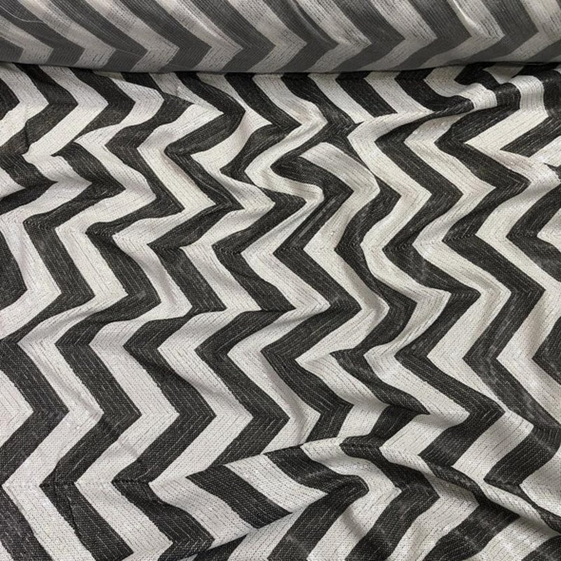Chevron Sequins Wholesale Fabric in Black and White