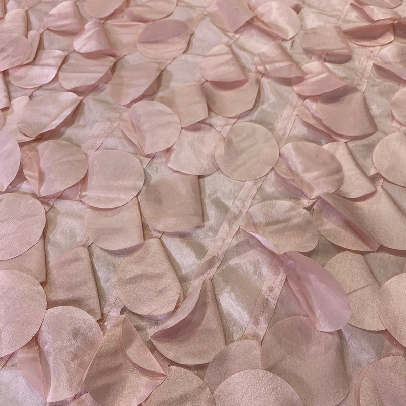 Funzie (Circle Hanging) Taffeta Wholesale Fabric in Rose Petal