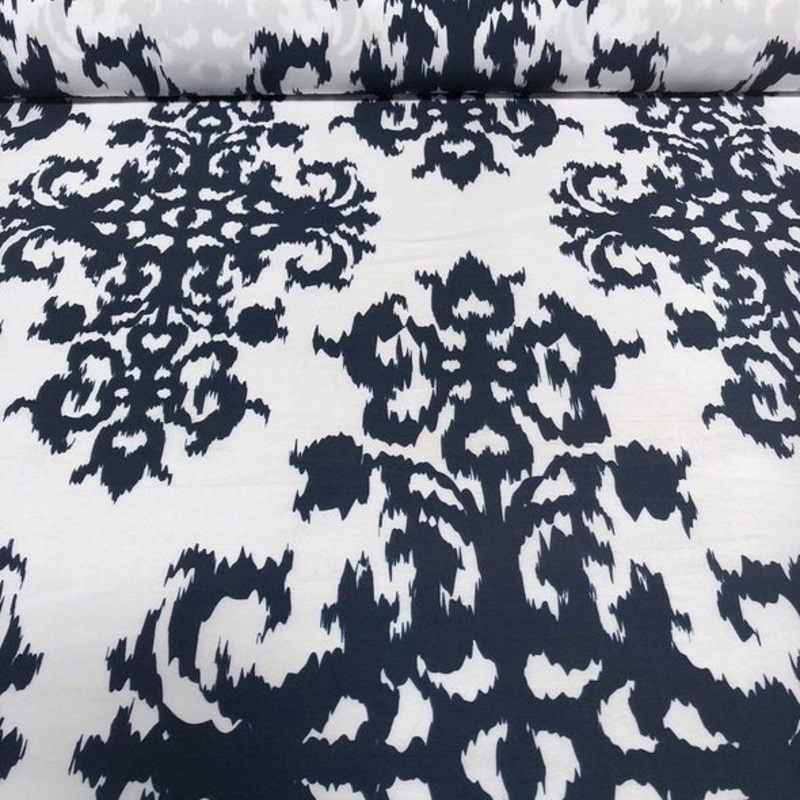 Newport Print (Dupioni) Wholesale Fabric in Navy