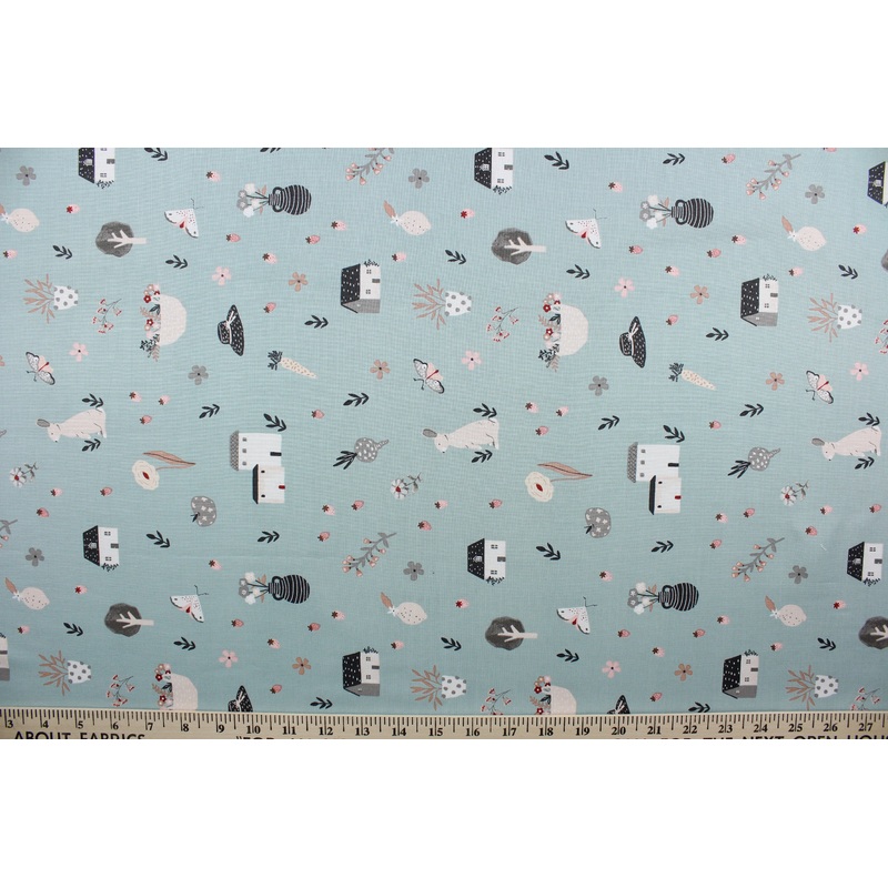 Poppie Cotton Happy Home in Green