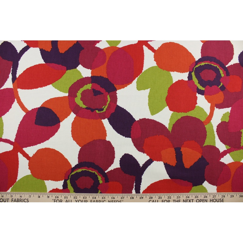 Robert Allen Abstract Floral in Poppy
