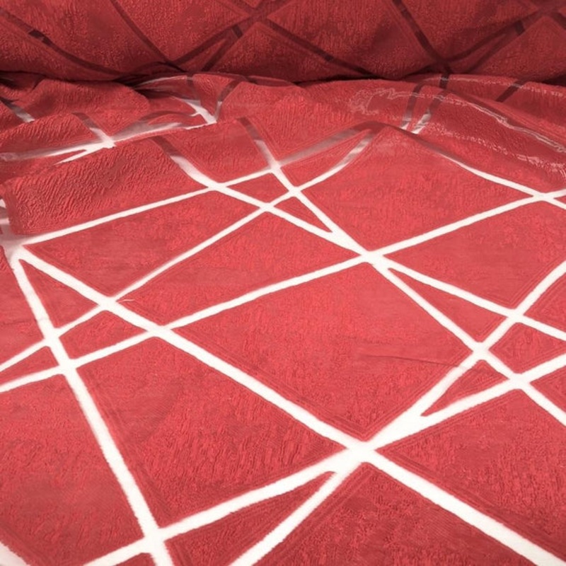 Atlas Sheer Wholesale Fabric in Red