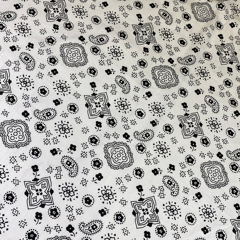 Bandana (Poly Print) Wholesale Fabric in White
