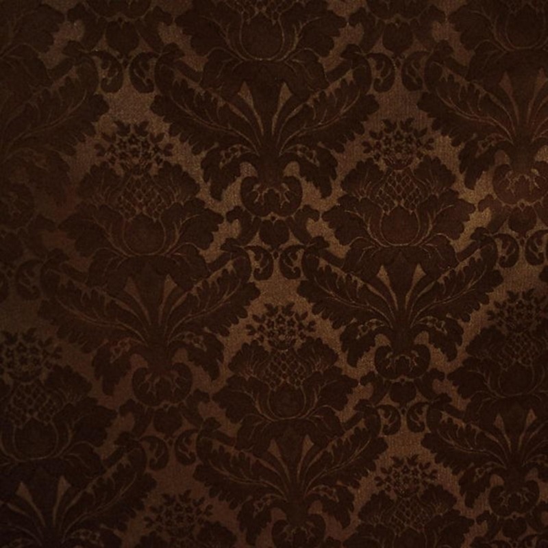 Damask Poly Wholesale Fabric in Brown 1266