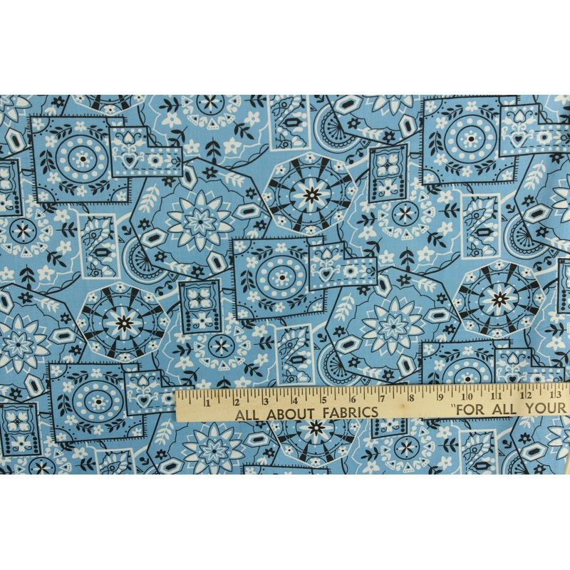 Quilting Block Bandana in Blue  --  C8AA 7/21*