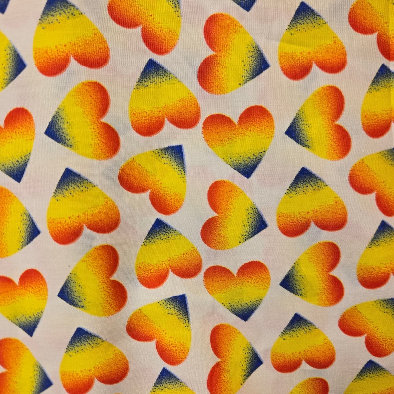 Emma & Mila Rainbow Hearts in Multi by Camelot Fabrics