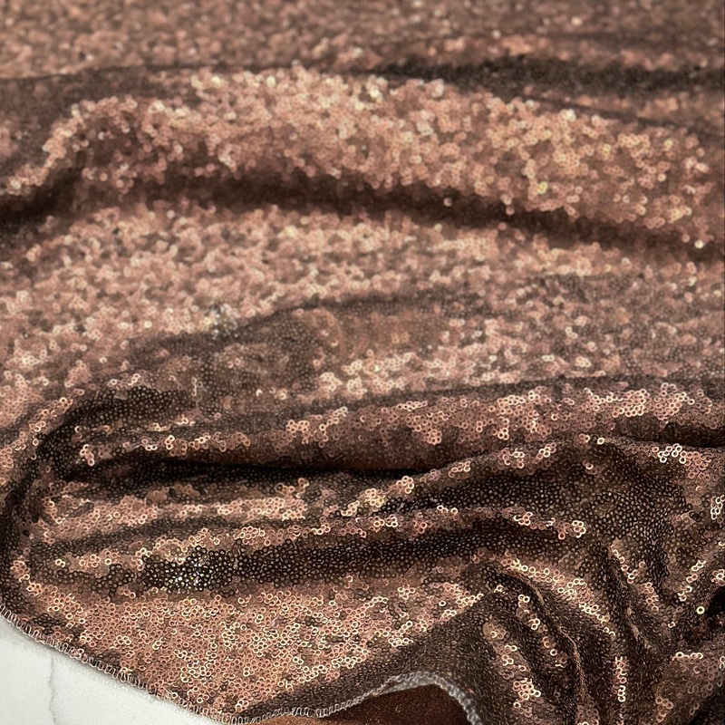 Glitz Sequins Wholesale Fabric in Cognac