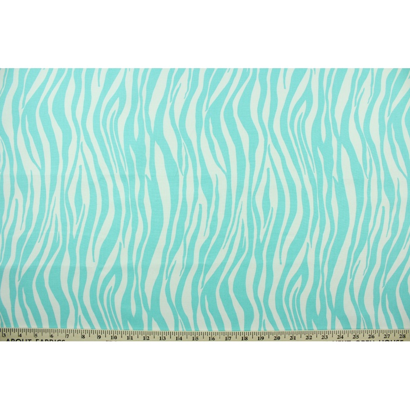 Striated Tiger Print Fabric in Turquoise