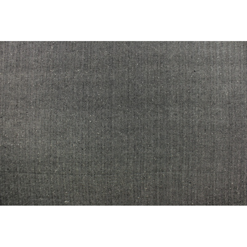 Wool Herringbone Fabric in Gunmetal