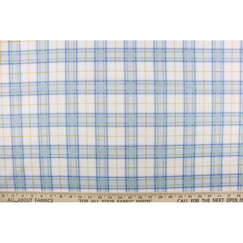 Cotton Quilting Fabric in Blue Plaid