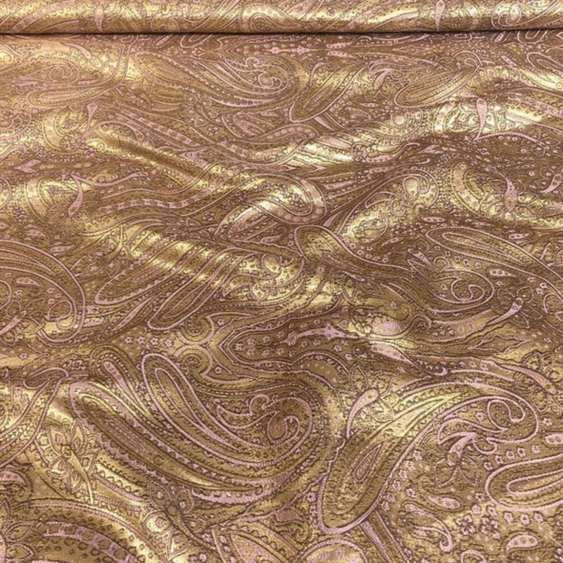 Paisley Jacquard Wholesale Fabric in Rose Gold
