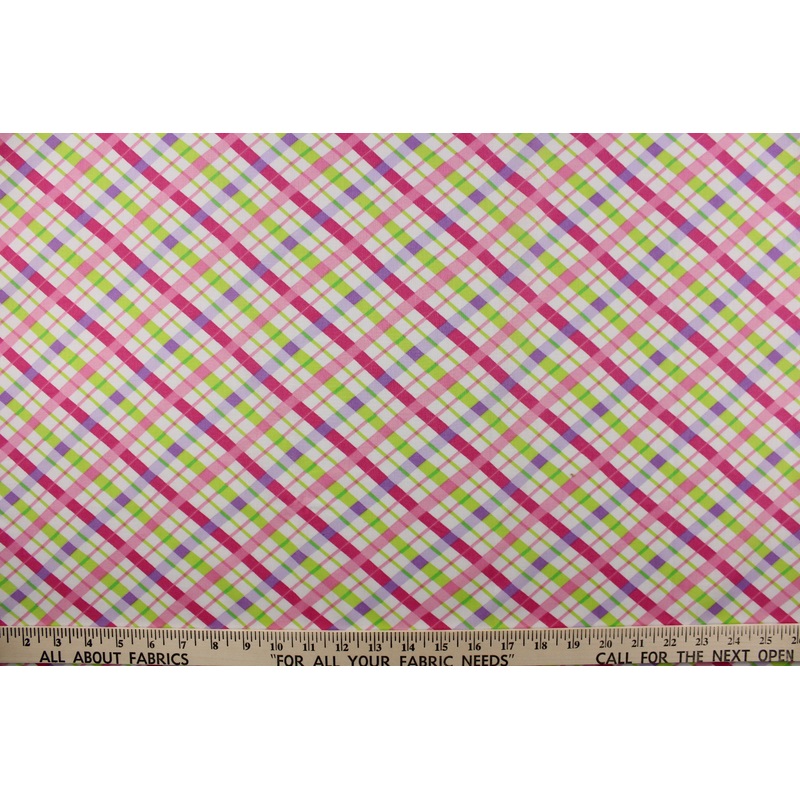 Quilting Bias Plaid in Azalea