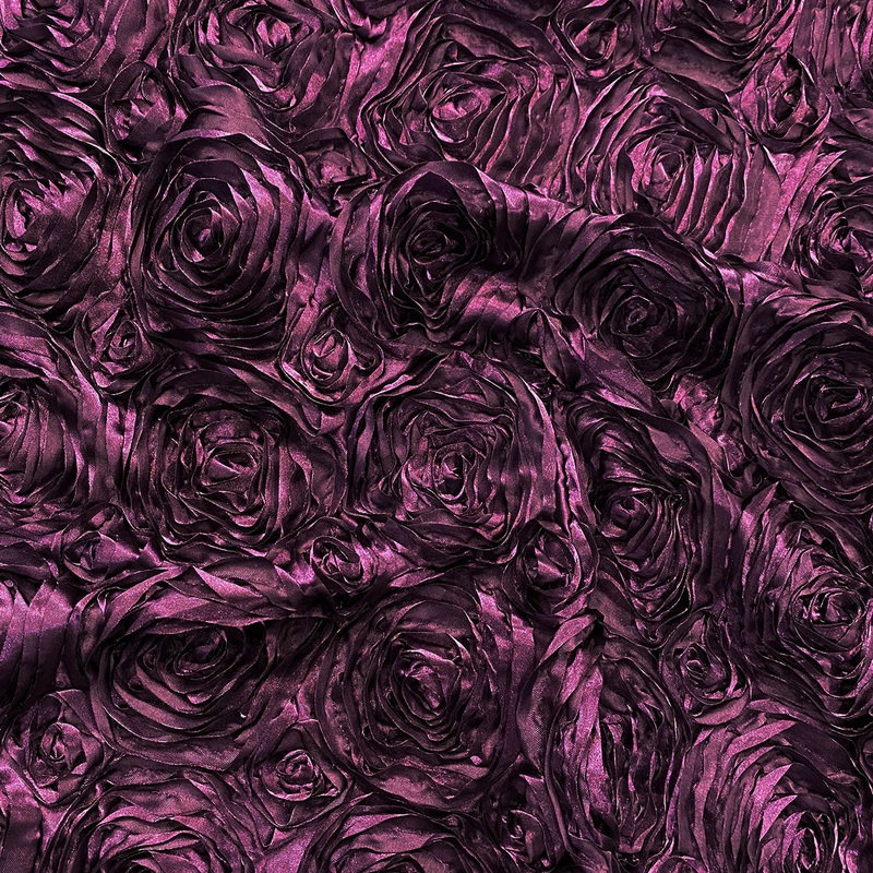 Rose Satin (3D) Wholesale Fabric in Raisin