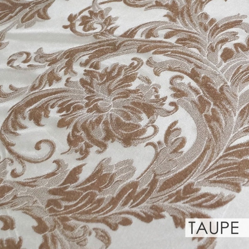 Victorian Jacquard Sheer Wholesale Fabric in Taupe